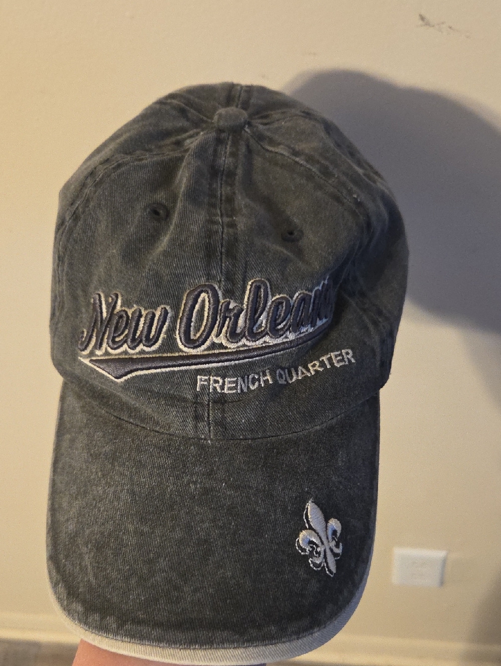 New Orleans French Quarter Embroidered Cap - Charcoal